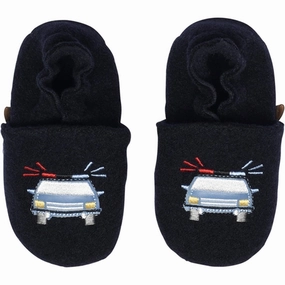 Melton Wool Slippers Police Car Marine Understated Cool