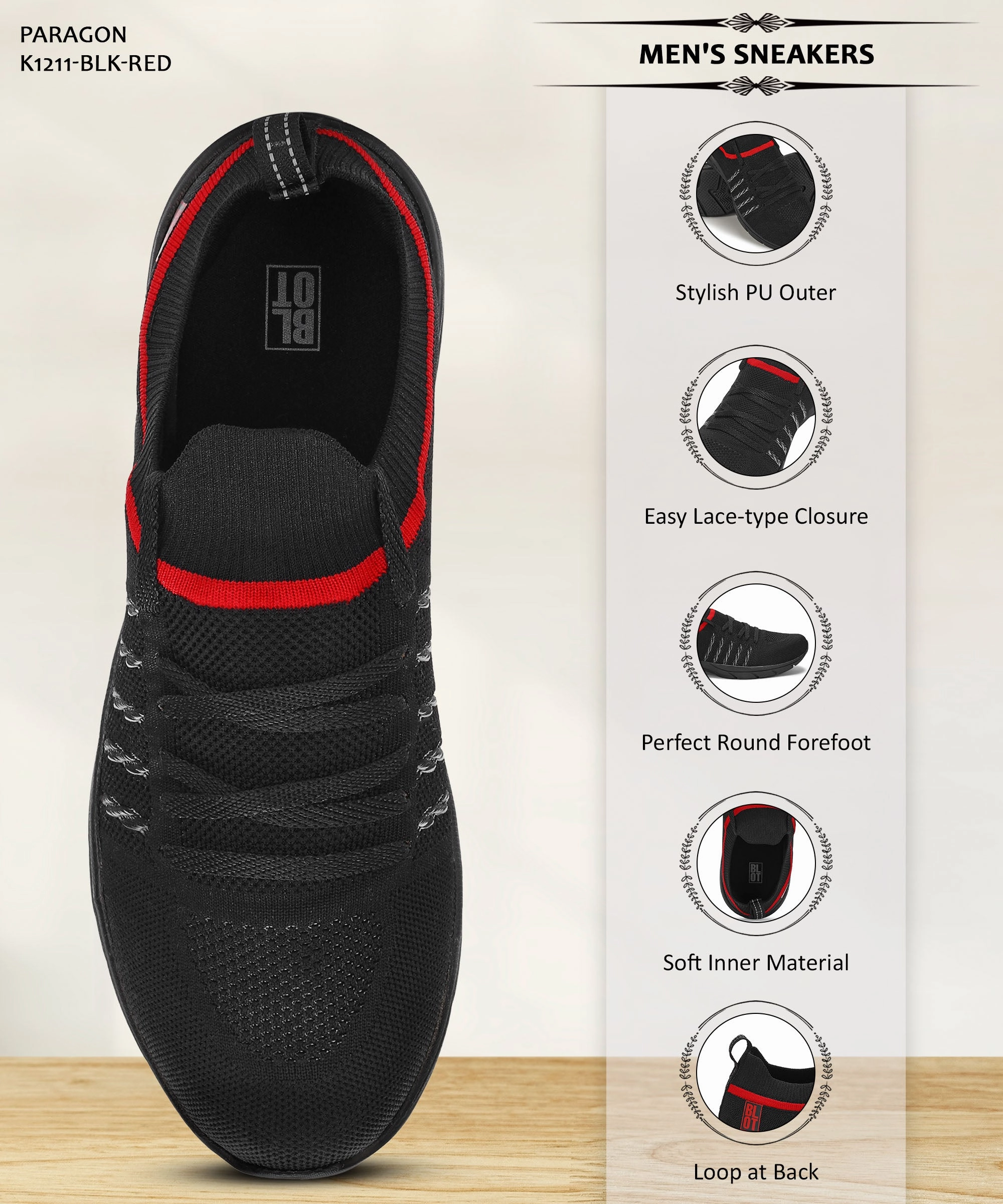 Future-Ready Fit Paragon Blot Fbk1211G Men Casual Shoes | Stylish Walking Outdoor Shoes For Everyday Wear | Smart & Trendy Design  | Comfortable Cushioned Soles