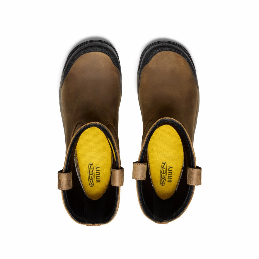 Men'S Evanston Pull-On Waterproof Boot (Carbon Toe)  |  Bison/Black Minimal Details