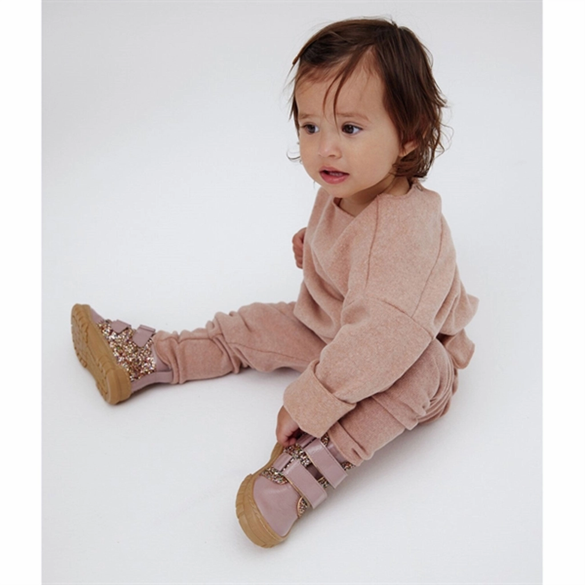 Angulus Beginner Shoes W Velcro Rose/Multi Glitter Dynamic Looks
