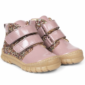 Angulus Beginner Shoes W Velcro Rose/Multi Glitter Refined And Raw Your Flow Wear