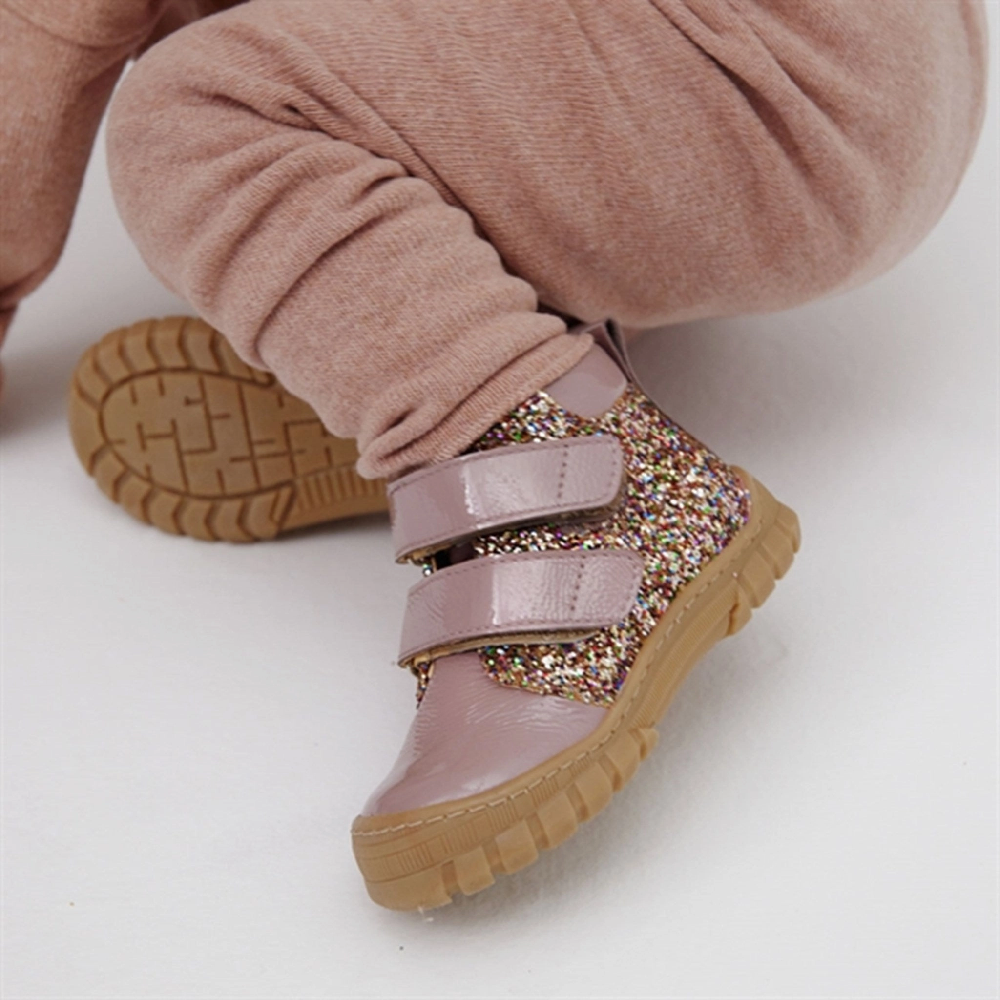Angulus Beginner Shoes W Velcro Rose/Multi Glitter Tone-Driven Flow With Confidence
