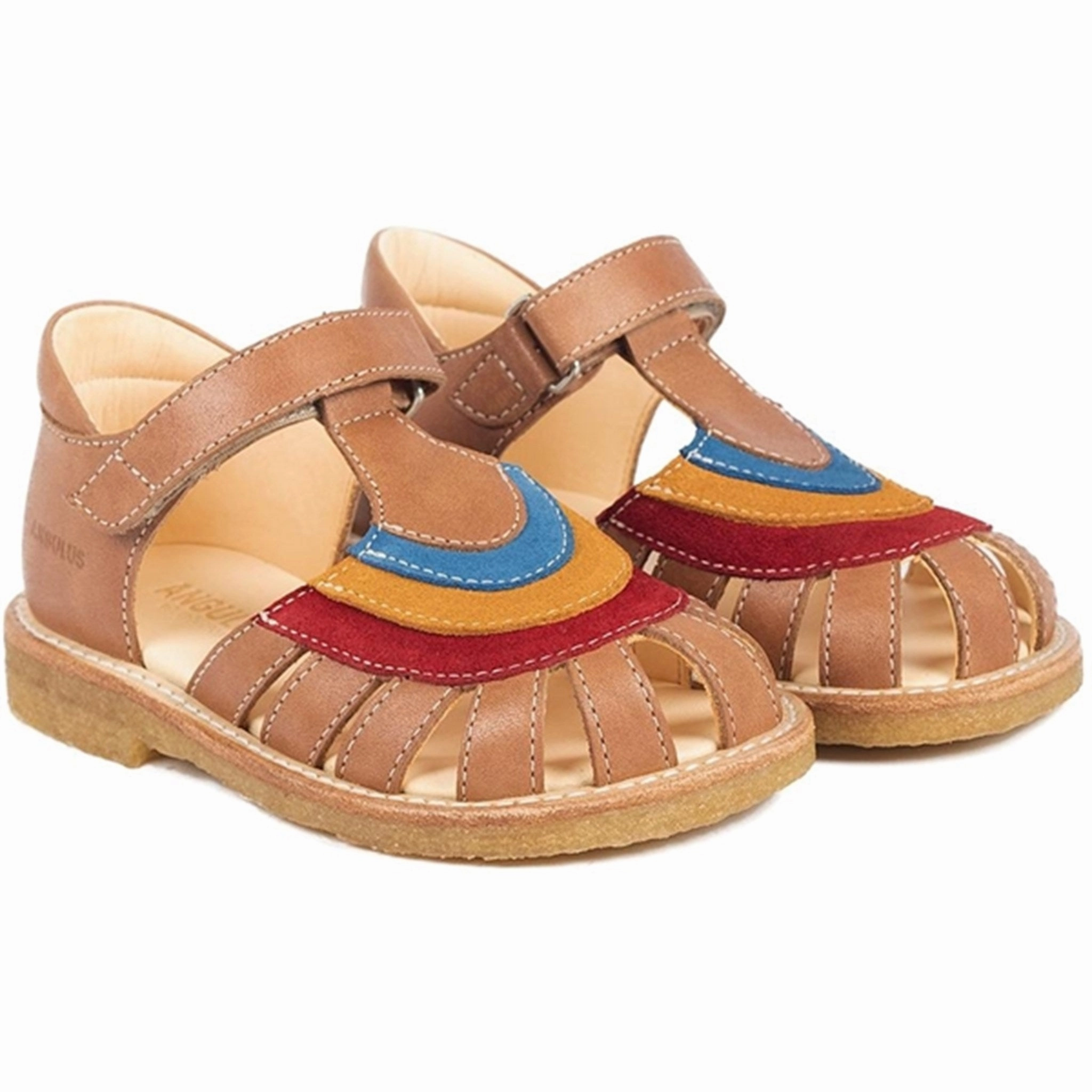 Angulus Sandals Tan/Red/Sun Yellow/Bright Blue Your Flow Wear Cool Utility
