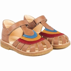 Angulus Sandals Tan/Red/Sun Yellow/Bright Blue Your Flow Wear Cool Utility