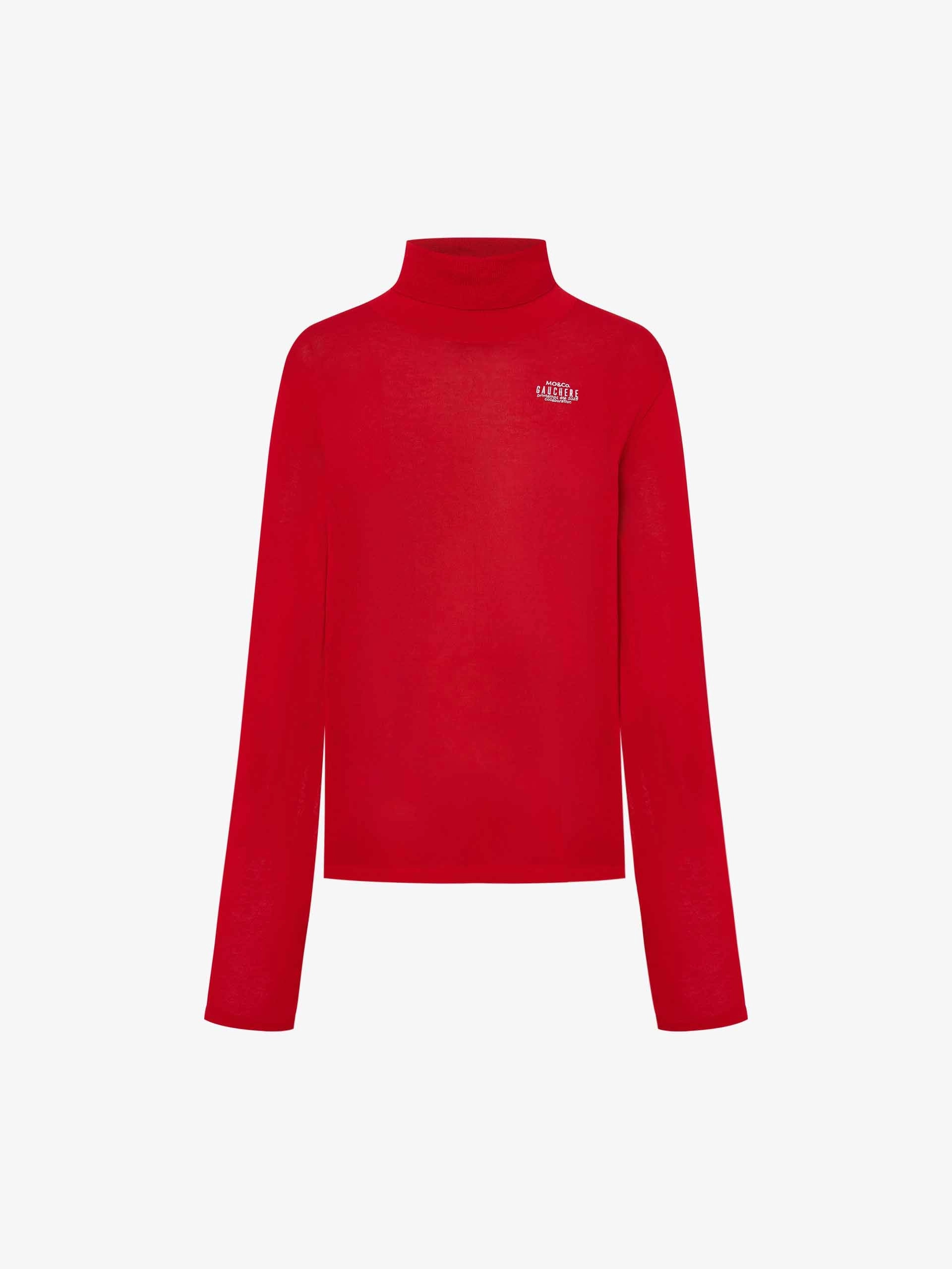 Cotton Blend Turtleneck Sweater