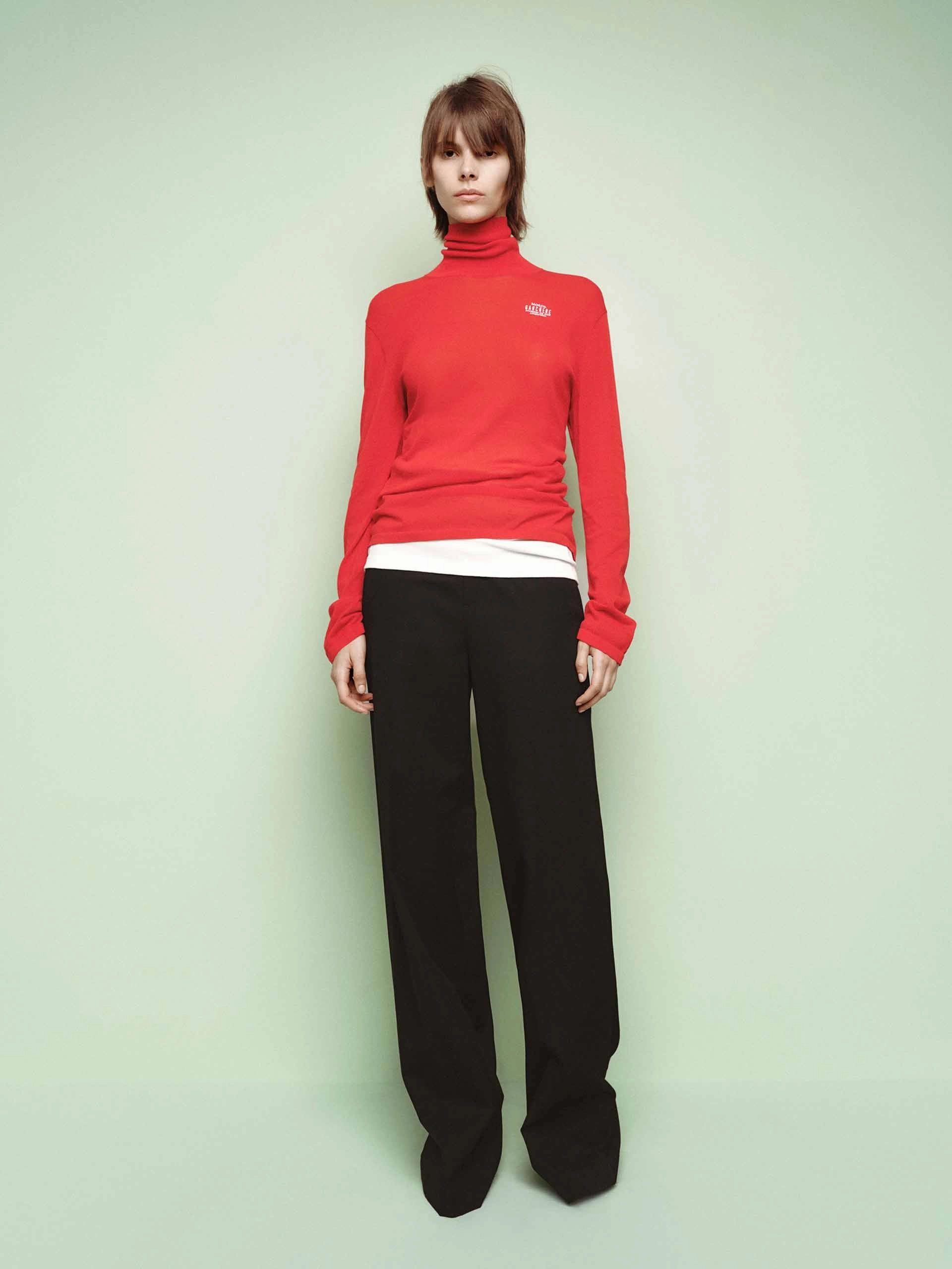 Cotton Blend Turtleneck Sweater