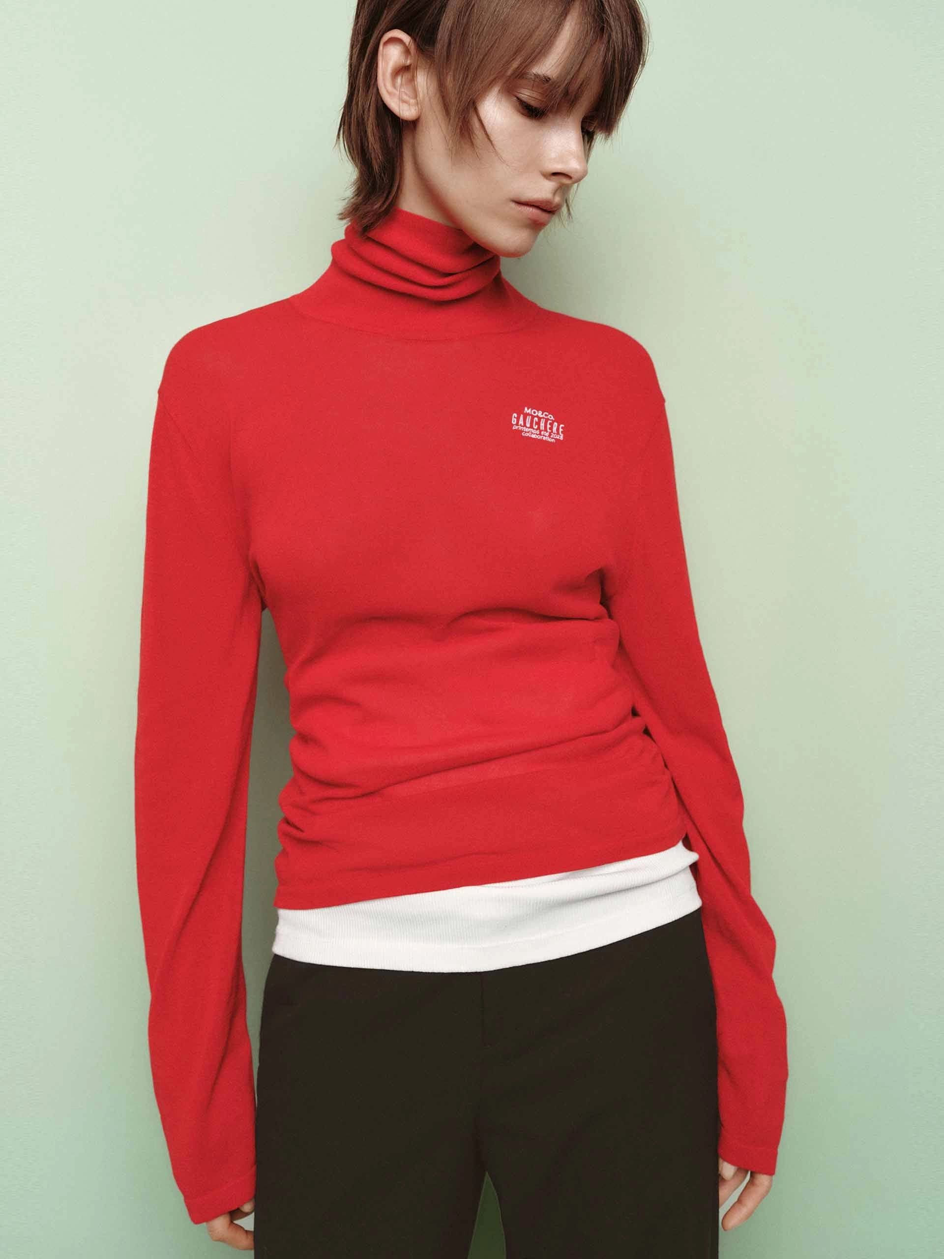 Cotton Blend Turtleneck Sweater