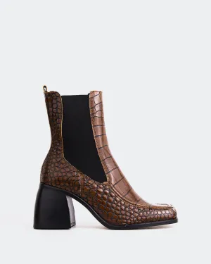Couillard Tan Croco Leather Low-Key Performance