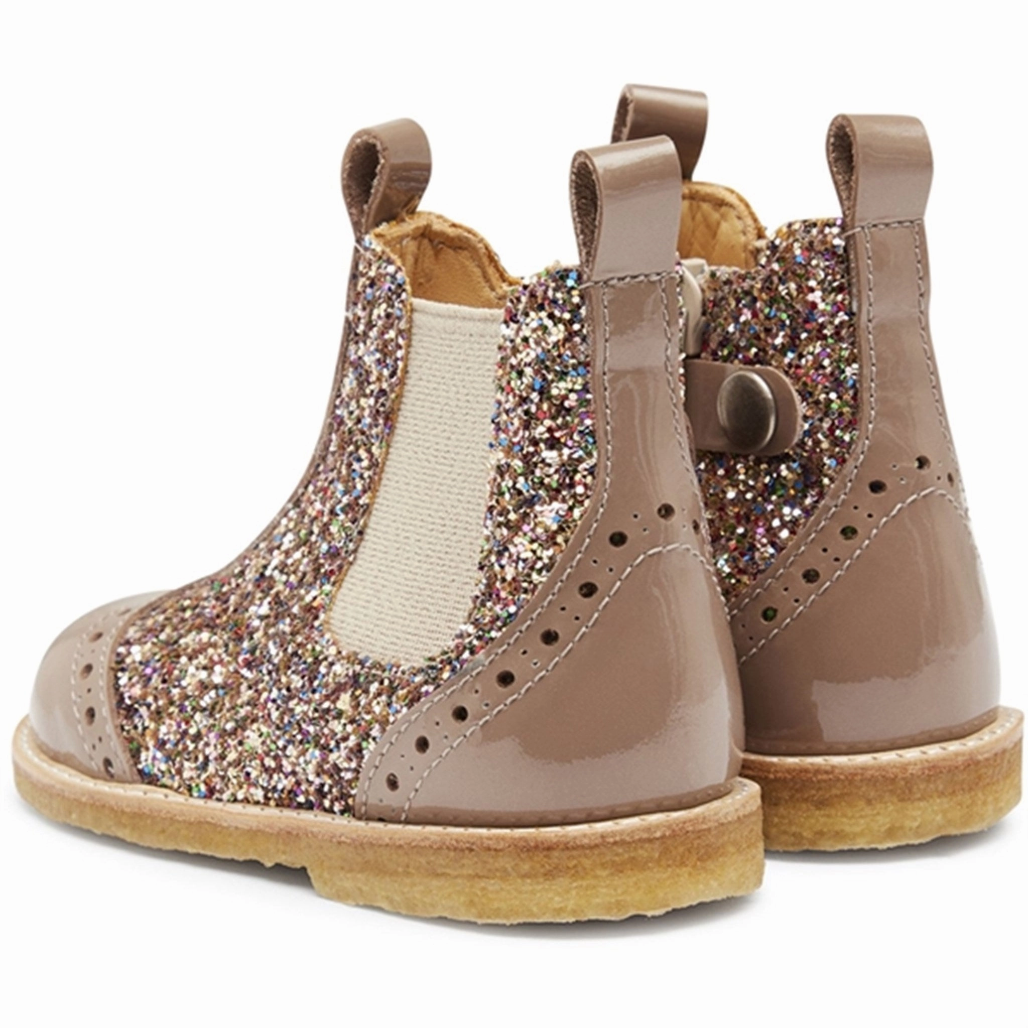 Angulus Starter Chelsea Boots With Zipper Nougat/Multi Glitter/Beige Beyond The Basics Make It Flow