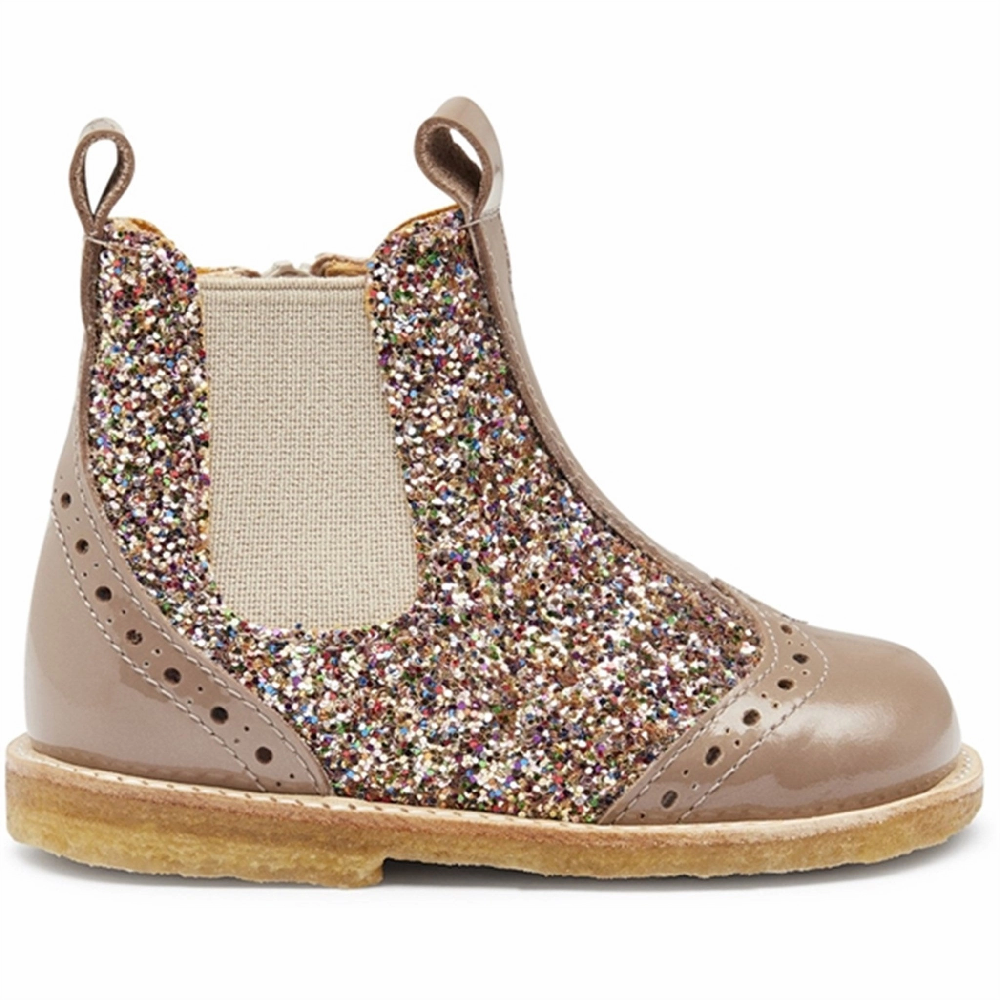 Live Lightwear Built Around You Angulus Starter Chelsea Boots With Zipper Nougat/Multi Glitter/Beige