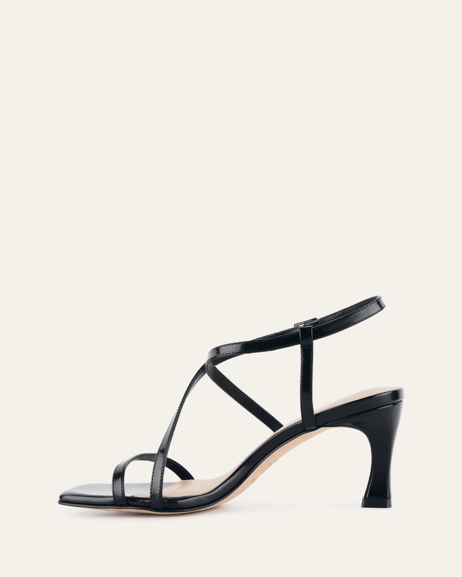Ease Engineered Jockey High Heel Sandals Black Leather