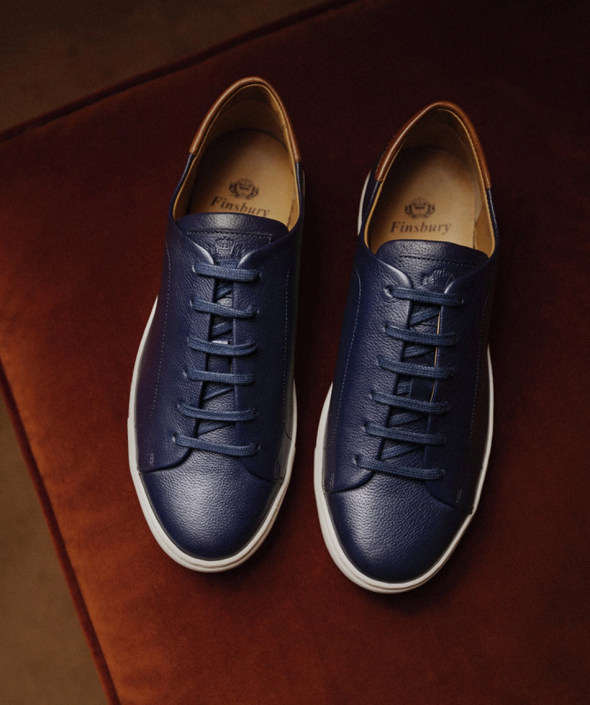 Motion-Driven Murphy Grained Navy Sneakers
