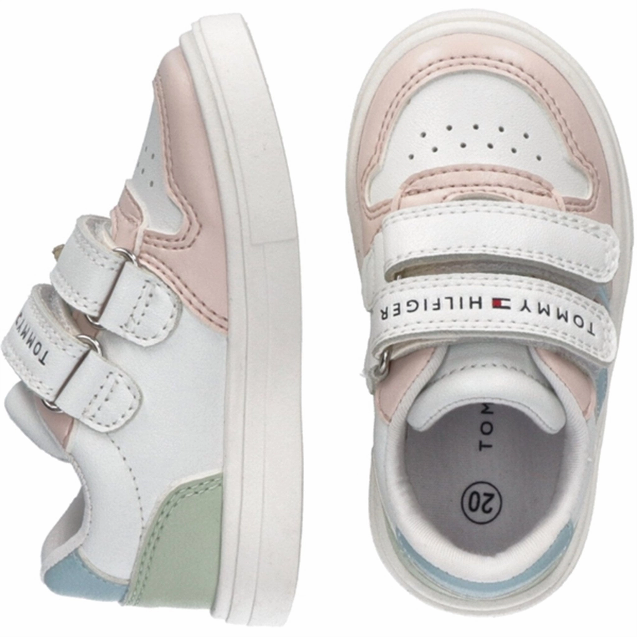 Tommy Hilfiger Flag Low Cut Velcro Sneakers White/Multi Comfort All Ways Refined Chill