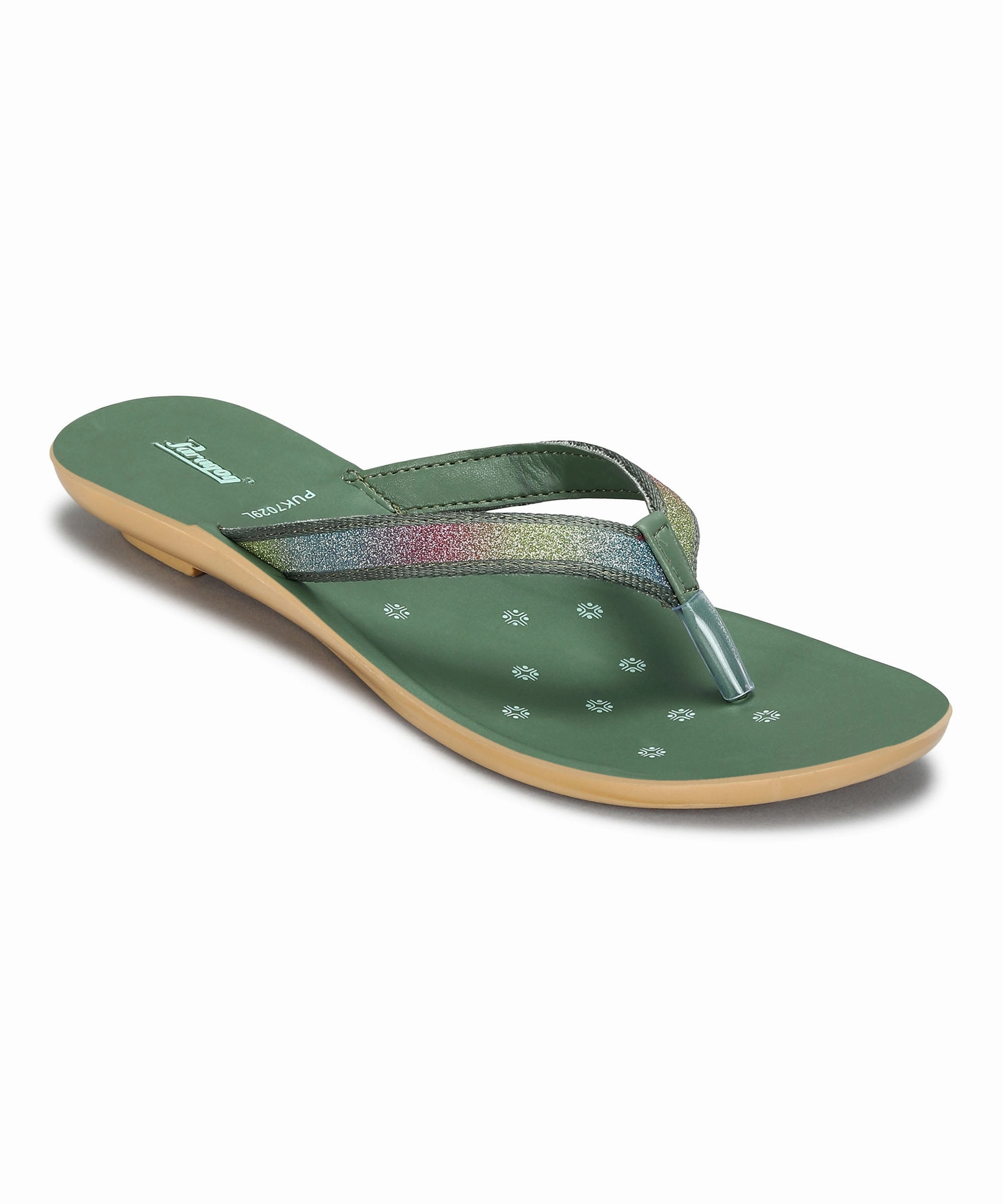 Paragon Women'S Slip On Flat Green Sandals | Durable Dailywear Sandals Go-Mode Fit