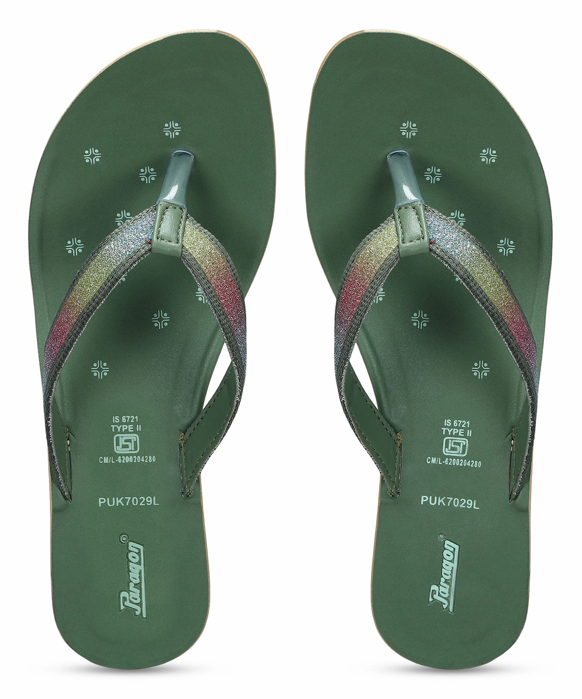 Paragon Women'S Slip On Flat Green Sandals | Durable Dailywear Sandals Urban Transition Refined Looks