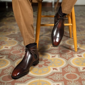 Layer Light Engineered Simplicity Decon Chelsea Boot - Espresso Handmade Patina