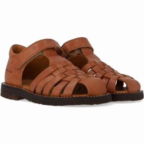 Modern Rhythm Angulus Tan Braided Leathersandal