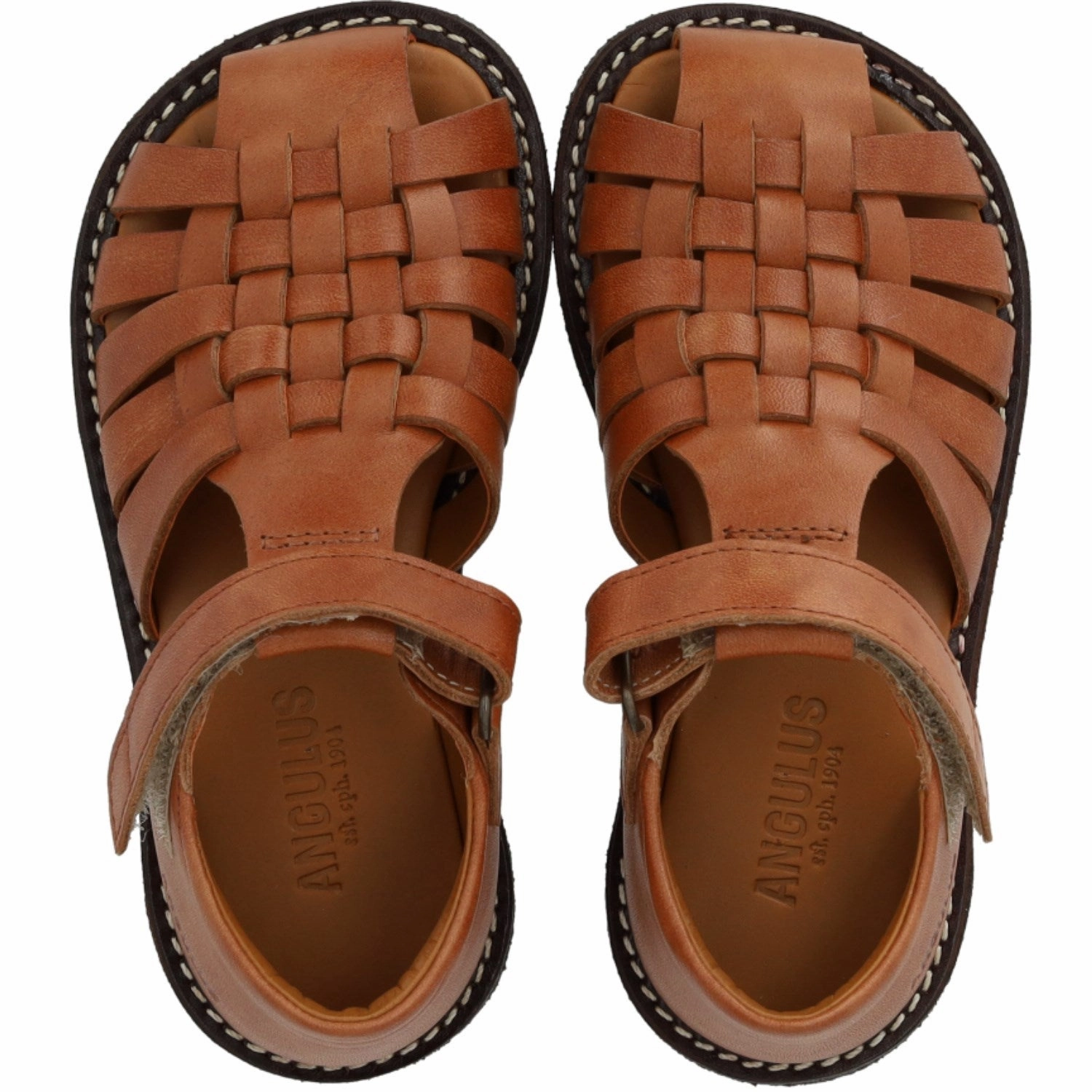 Angulus Tan Braided Leathersandal Premium Layers