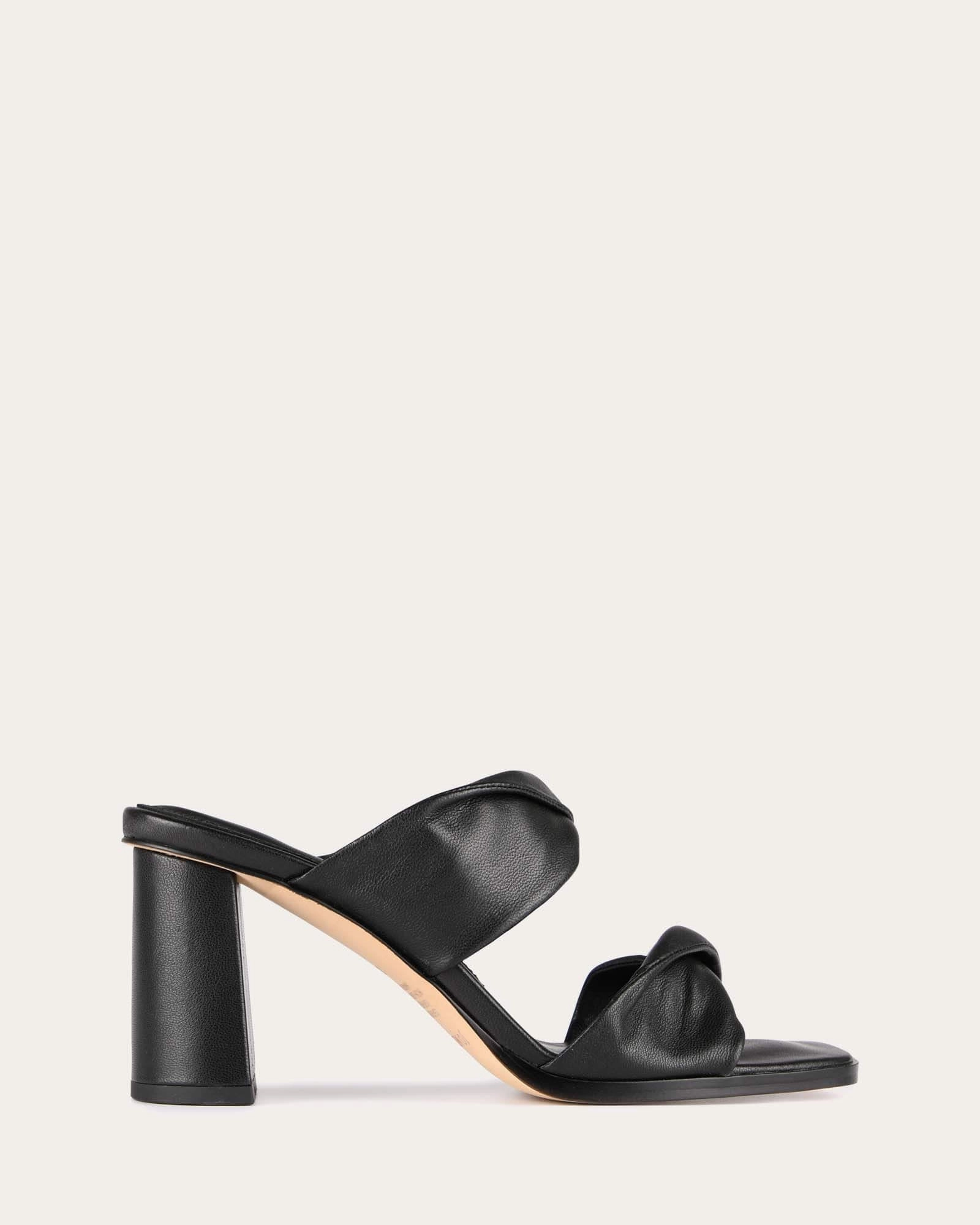 Caylie High Heel Sandals Black Leather Urban Clarity Wear