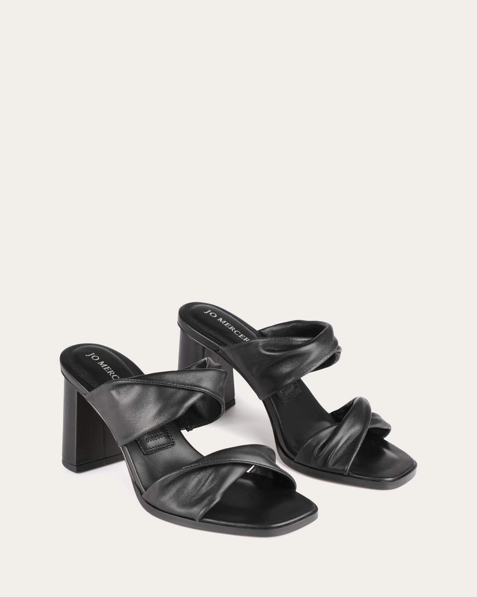 Easy Motion Hybrid Life Caylie High Heel Sandals Black Leather
