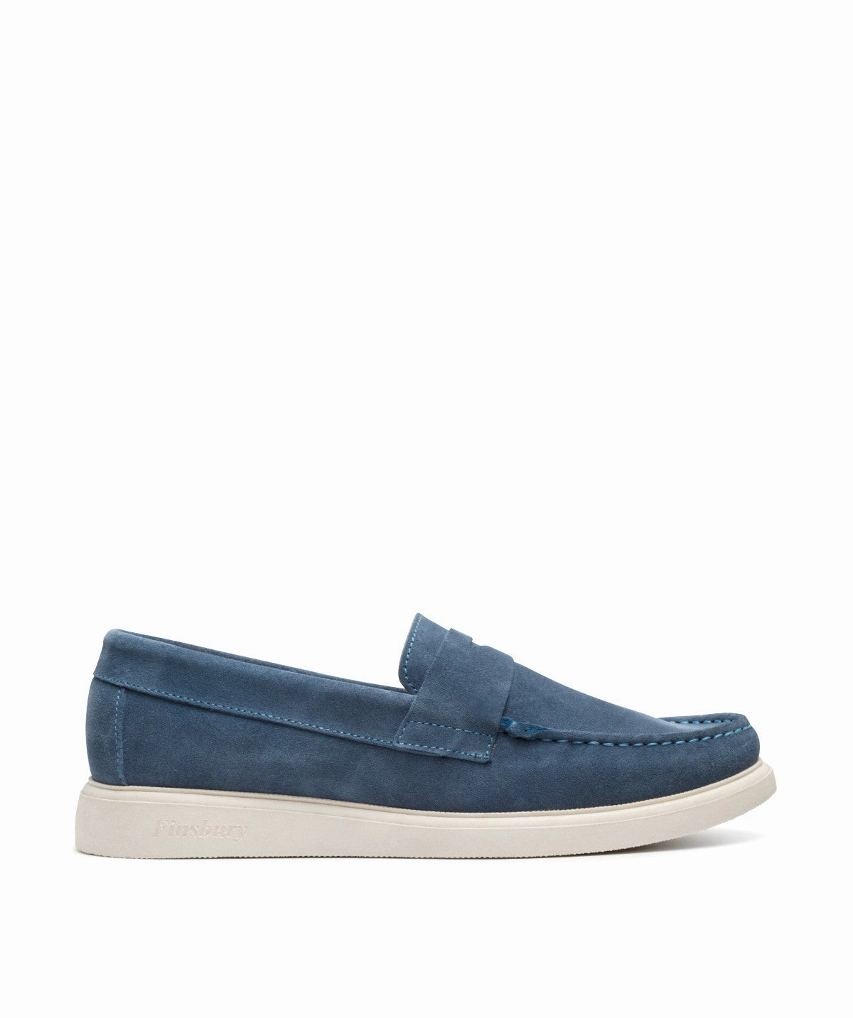 Seasonless Design Designed With Flow Acapulco Moccasin In Azure Blue Suede Calfskin