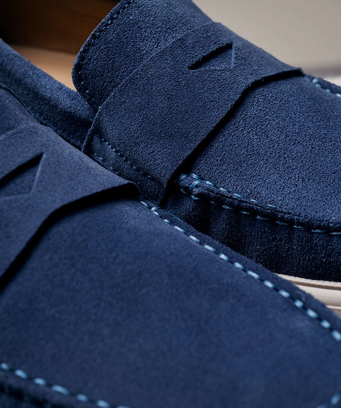 Acapulco Moccasin In Azure Blue Suede Calfskin Next-Gen Vibe Shift Into Ease