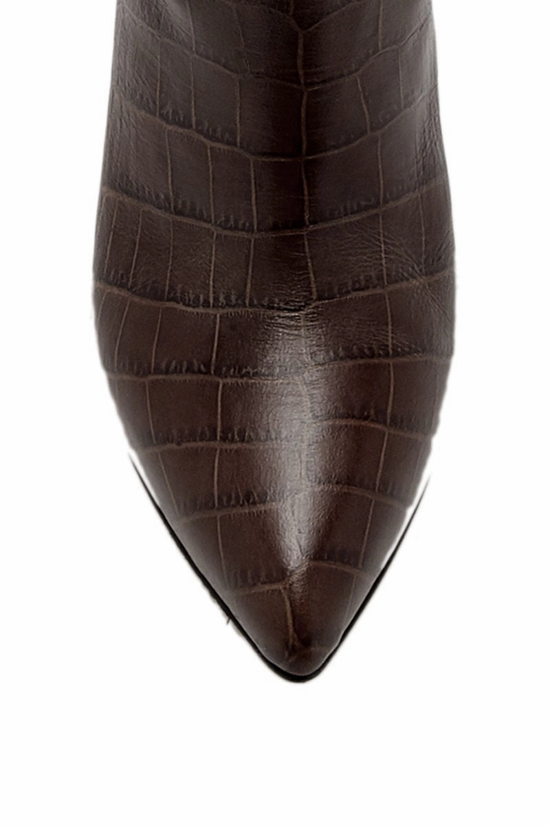 Croc-Embossed Tall Boots In Testa Di Moro Lifestyle Direction
