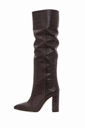 Future-Neutral Croc-Embossed Tall Boots In Testa Di Moro