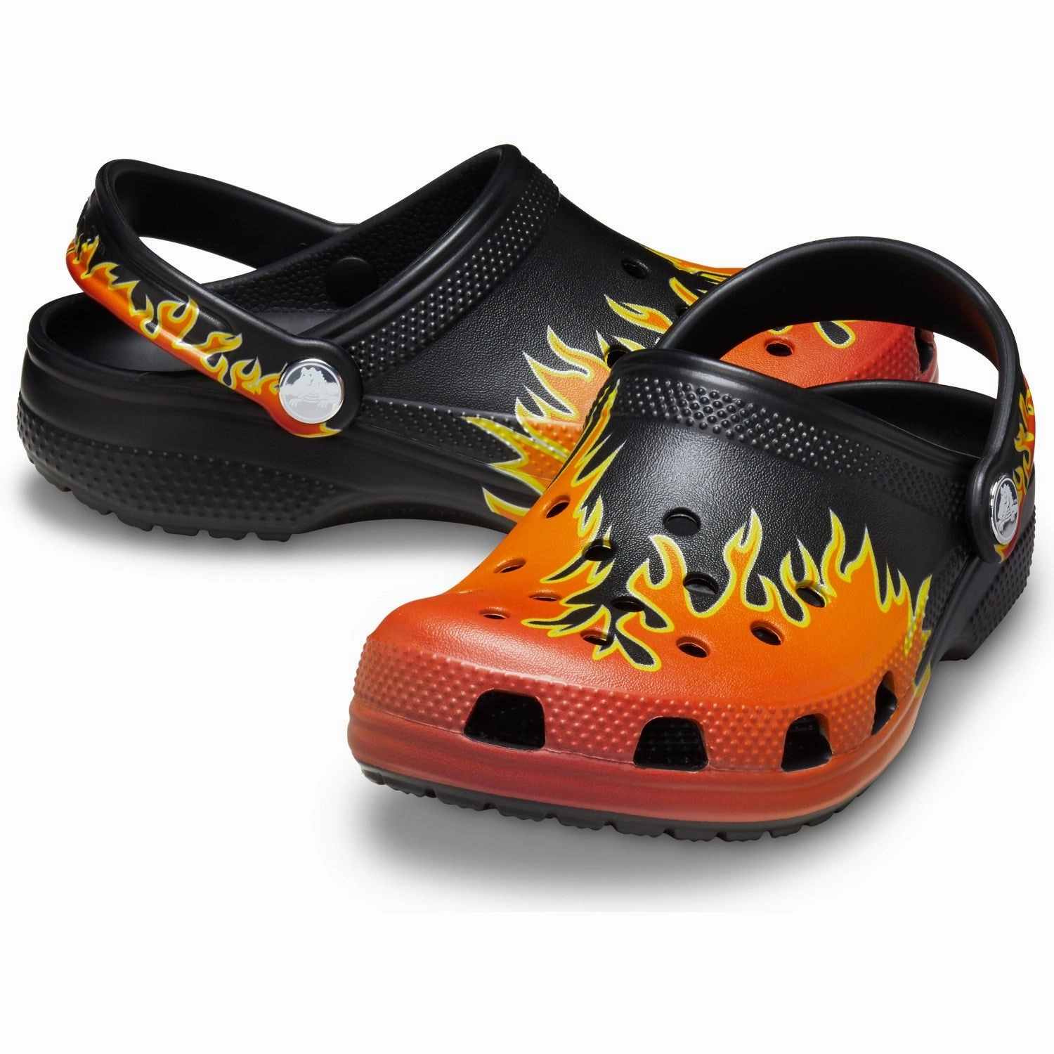 Crocs Black/Multi Classic Flames Clog Seamless Outfit Clarity In Motion