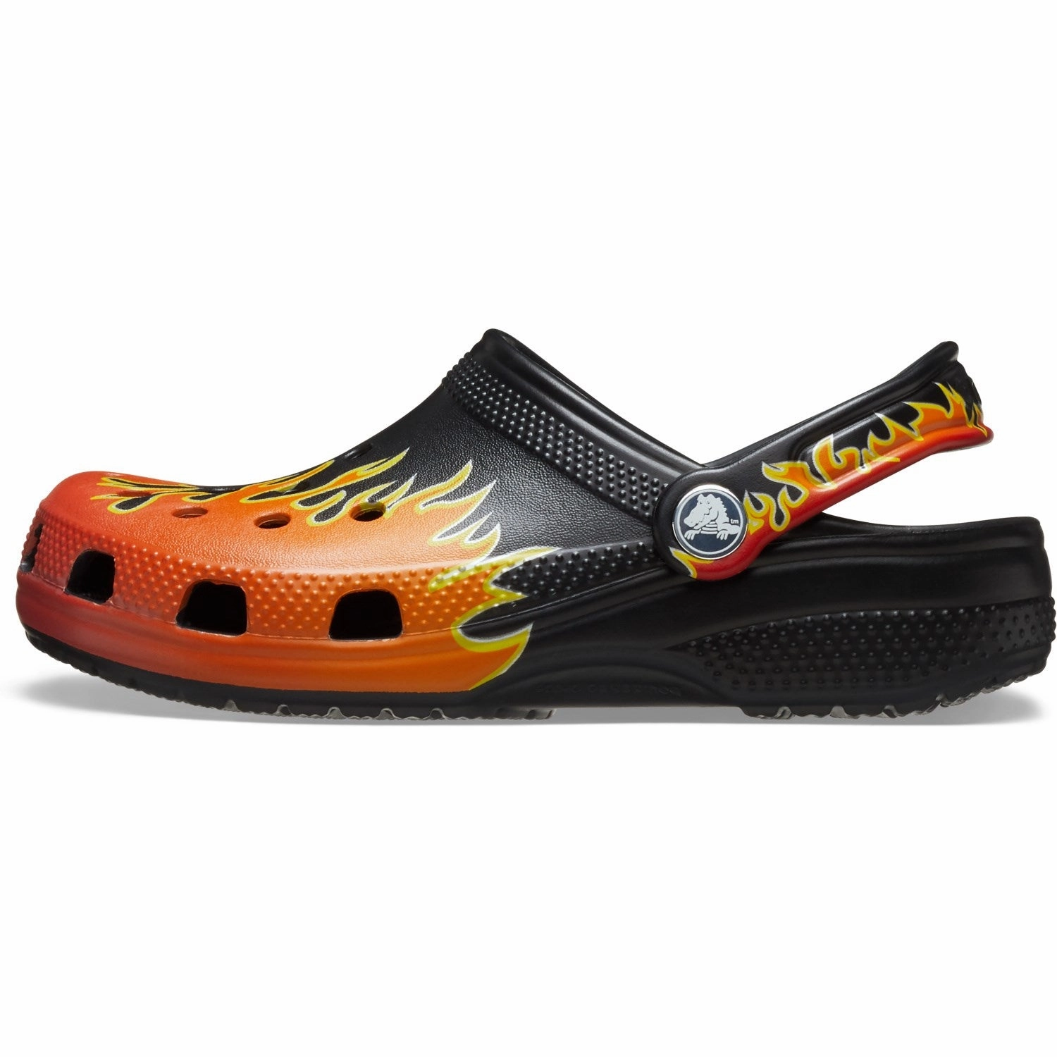 Crocs Black/Multi Classic Flames Clog Form And Function Purpose Fit