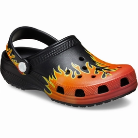 Designed For Pace Crocs Black/Multi Classic Flames Clog