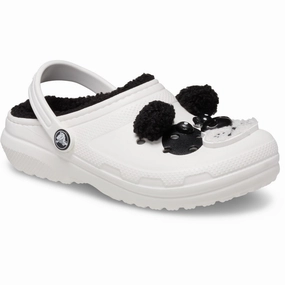 Crocs Chalk/Black Classic Lined Iam Panda Bear Clog K Seasonal Updates