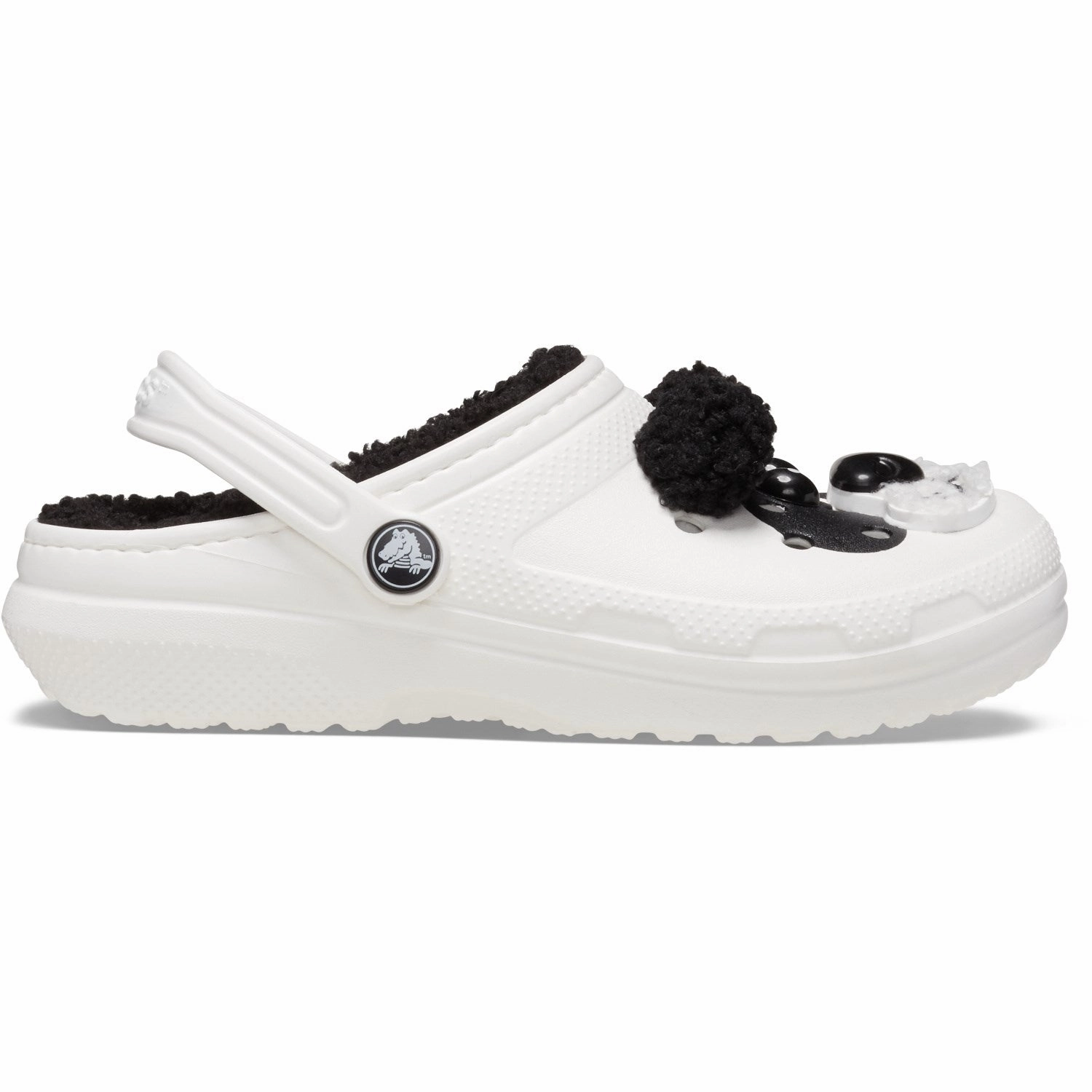 Essentials, Upgraded Adaptive Aesthetic Crocs Chalk/Black Classic Lined Iam Panda Bear Clog K