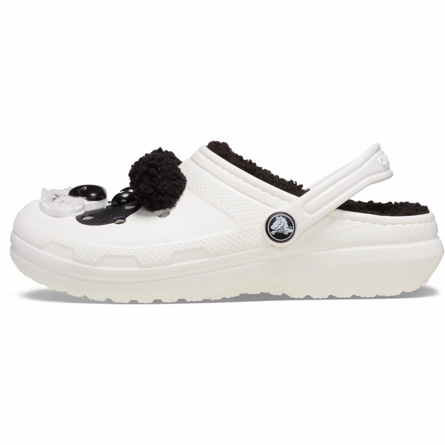 Crocs Chalk/Black Classic Lined Iam Panda Bear Clog T Built For Feel Quiet Strength