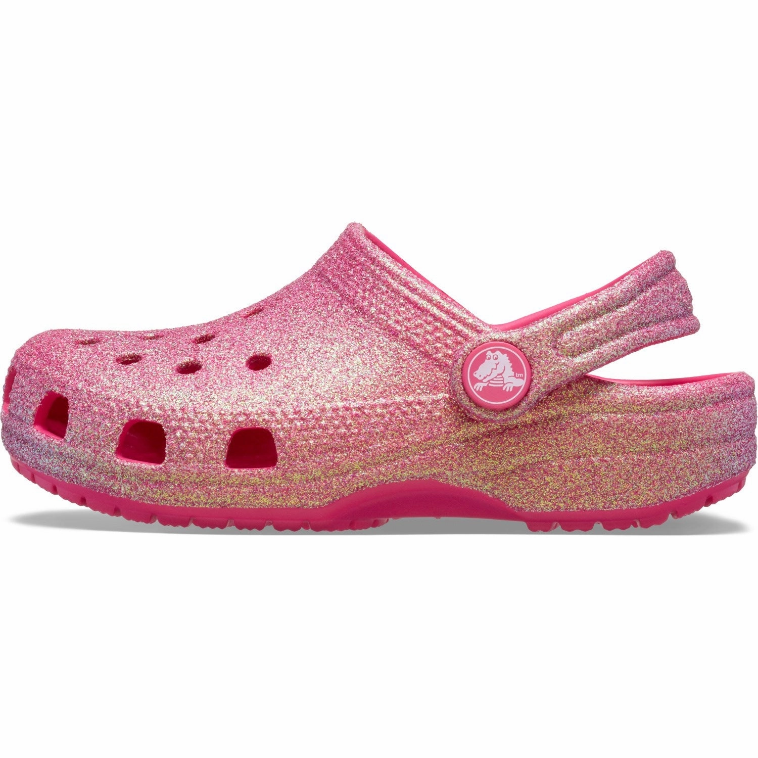 Layered Motion Crocs Dragon Fruit Classic Iridescent Glitter Clog