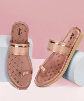 Crafted In Flow Seamless Outfit Paragon Women'S Slip On Flat Pink Sandals | Durable Dailywear Sandals