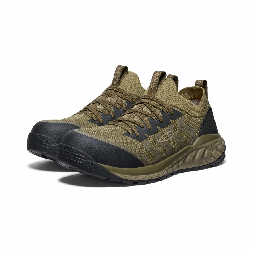 Future-Ease Seamless City Men'S Arvada Shift Work Sneaker (Carbon Toe)  |  Martini Olive/Black