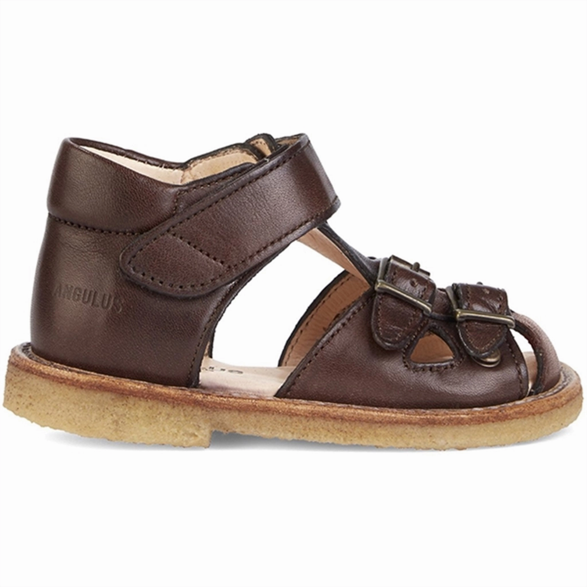 Angulus Starter Sandal W. Velcro And Buckles Dark Brown Flowwear Layer Up Smart
