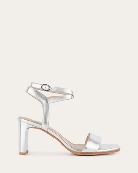 Natsu Mid Heel Sandals Soft Silver Leather Light Motion Gear Designed To Flex