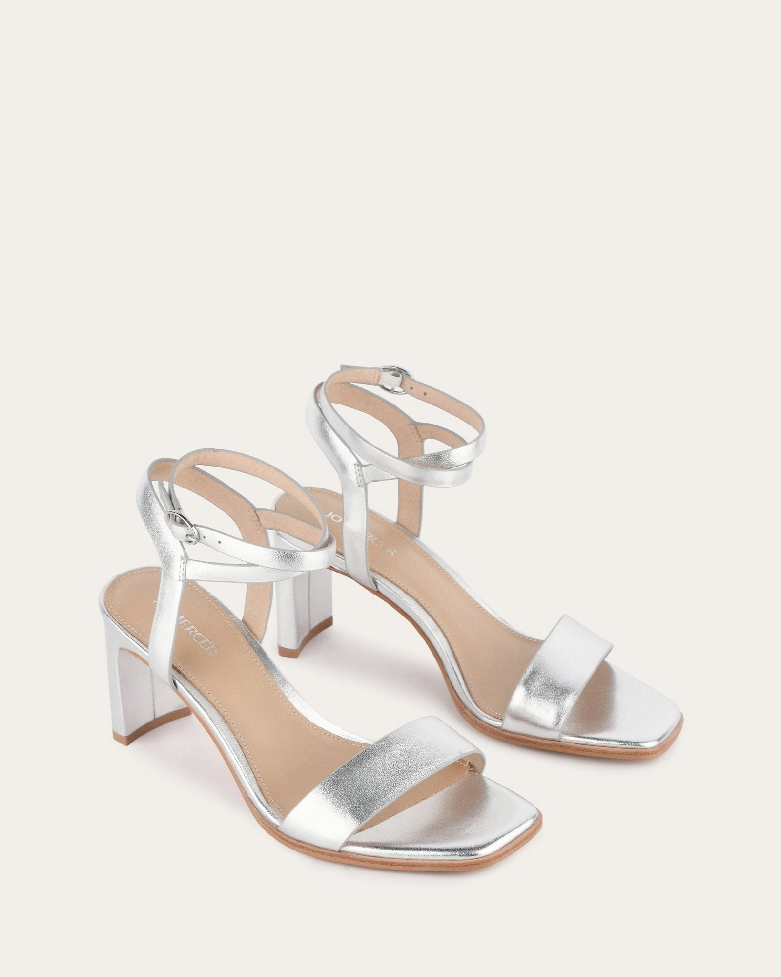 Designed To Layer Natsu Mid Heel Sandals Soft Silver Leather