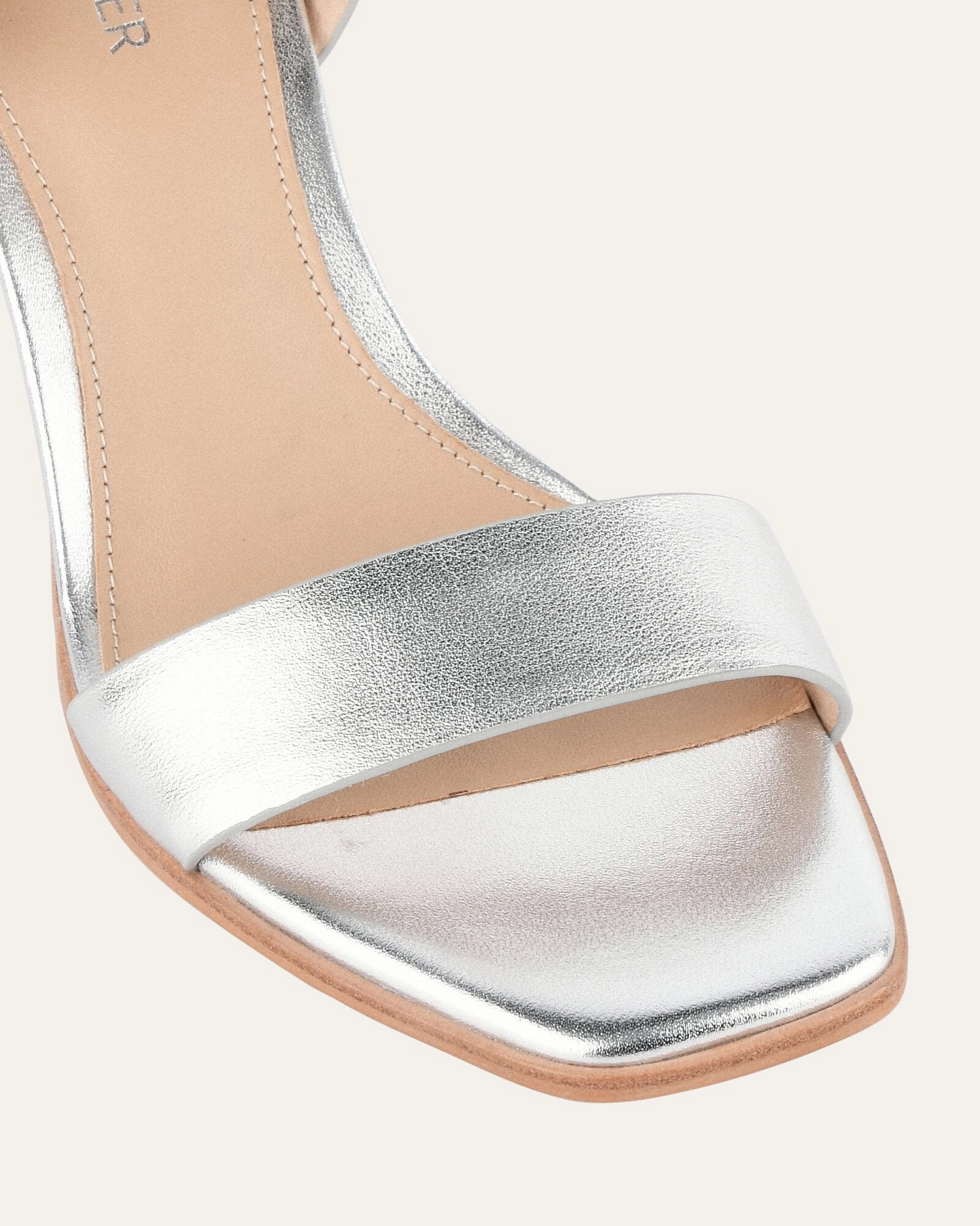 Rhythm Inspired Natsu Mid Heel Sandals Soft Silver Leather