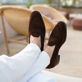 Piet Penny Loafer - Chocolate Suede Easy Motion