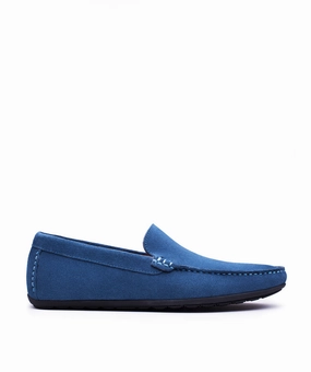 Dandy Blue Suede Calfskin Moccasin Streamline-Ready
