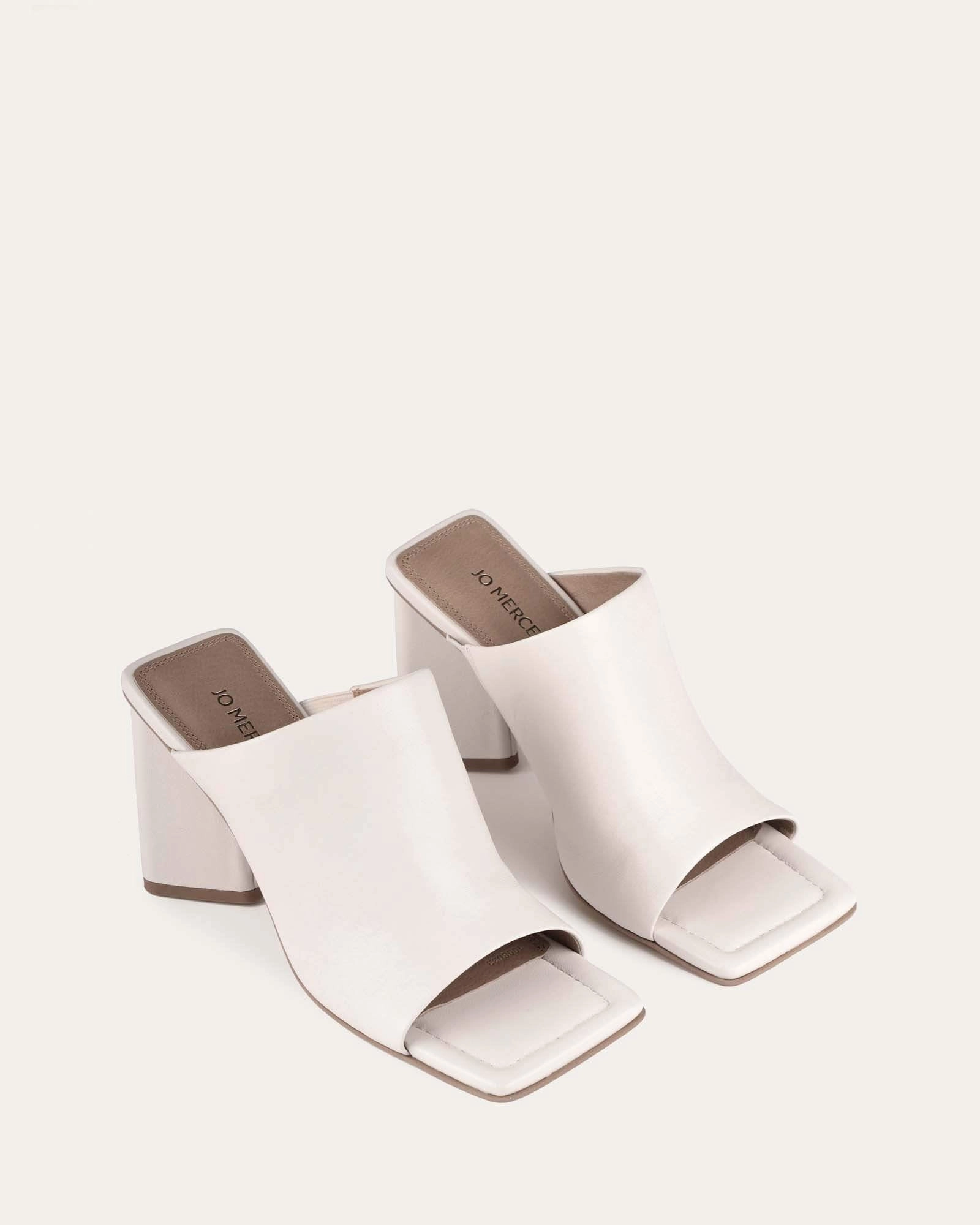 Danielle High Heel Sandals Off White Leather Adaptive Aesthetic