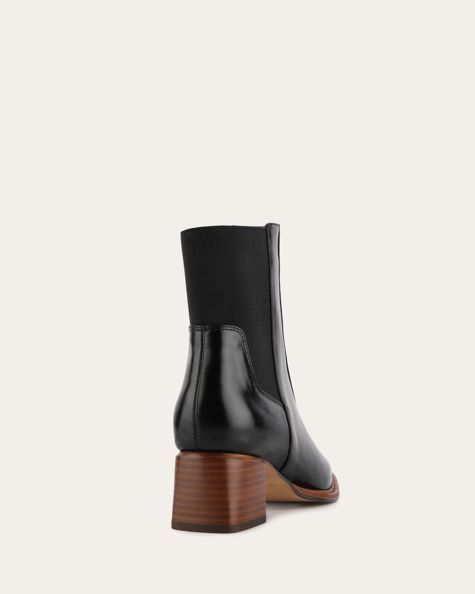 Confident Minimal Modern Rhythm Darla Mid Ankle Boots Black Leather