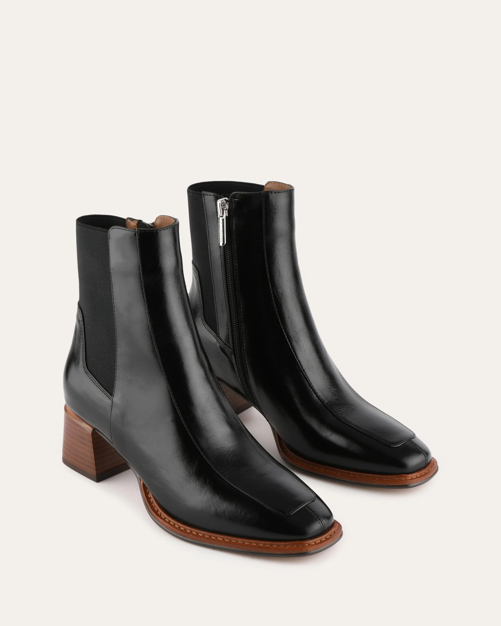 Pulse Of The City Darla Mid Ankle Boots Black Leather