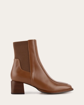 Everyday Function Redefining Casual Darla Mid Ankle Boots Dark Tan Leather