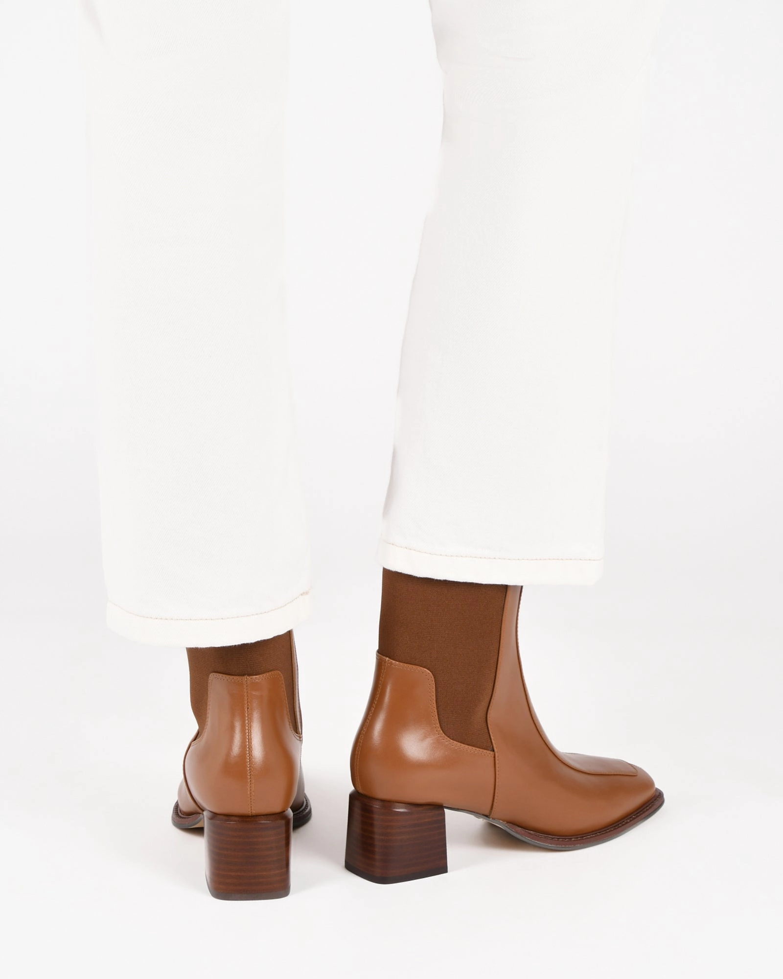 Darla Mid Ankle Boots Dark Tan Leather Built For Motion Layered Utility