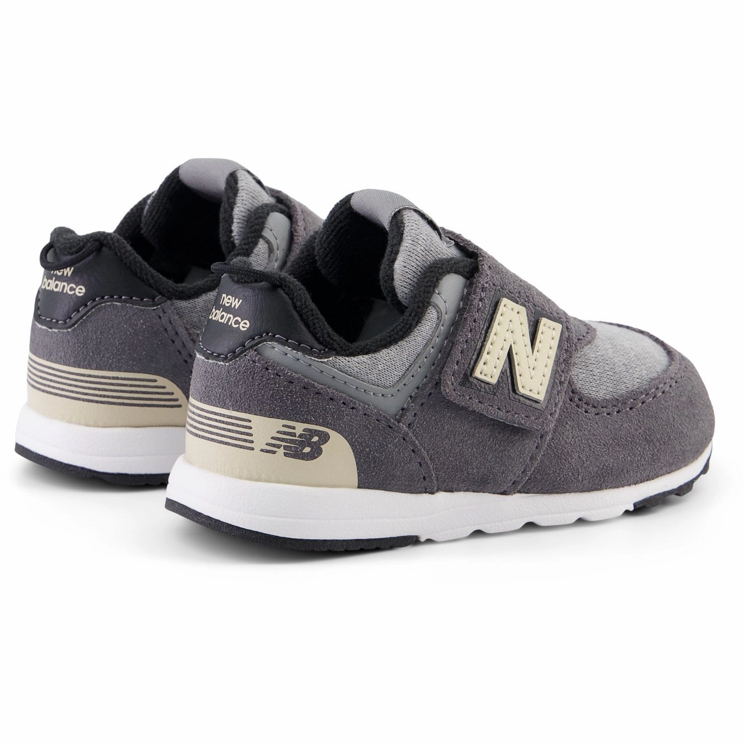 New Balance 574 New-B Hook & Loop Sneakers Magnet Cool And Essential Pure Look