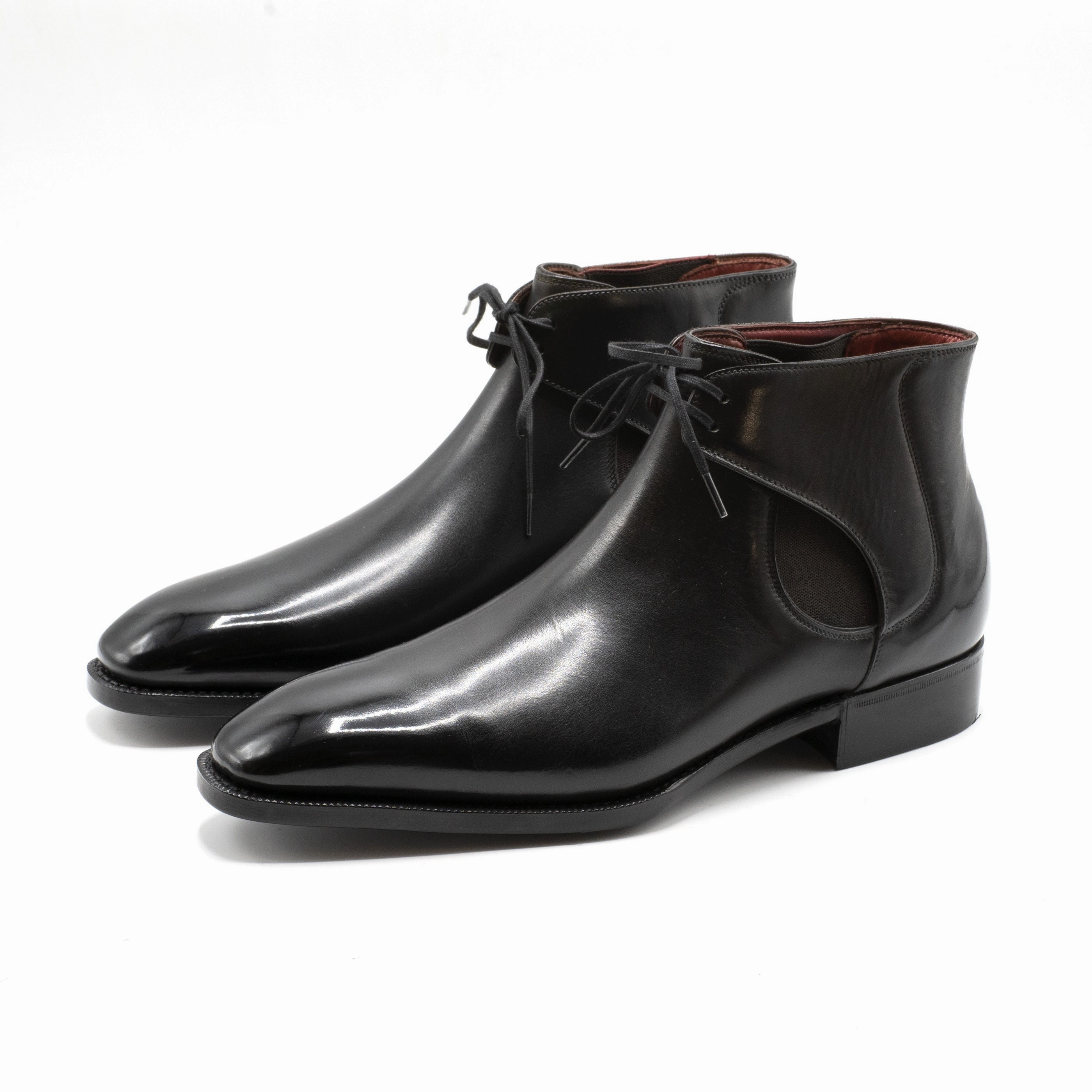 Bold Details Decon Chelsea Boot (Handmade Beveled Waist) - Onyx Box Calf Leather